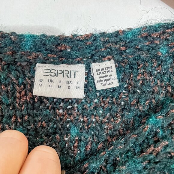 Espirit Wool Blend Exposed Seam Granola Sweater Indie Sleaze, Size Small - Picture 5 of 10